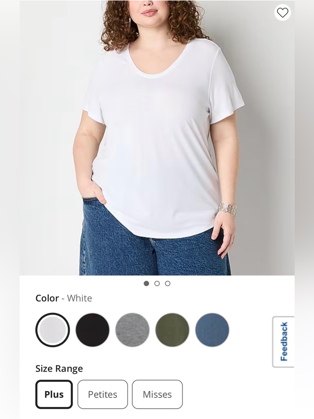 a.n.a White Scoop Neck SS Tee -Set of 4 -2X